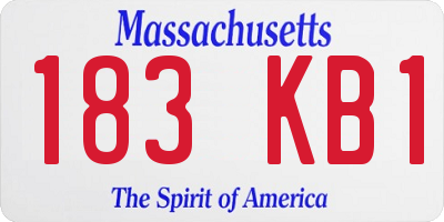 MA license plate 183KB1