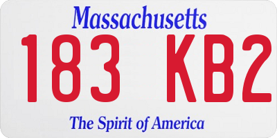 MA license plate 183KB2
