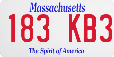 MA license plate 183KB3