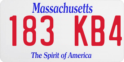 MA license plate 183KB4