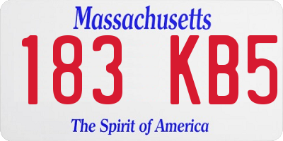 MA license plate 183KB5