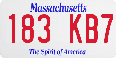 MA license plate 183KB7