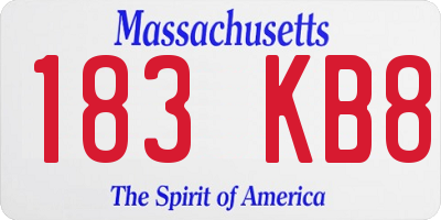 MA license plate 183KB8