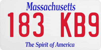 MA license plate 183KB9