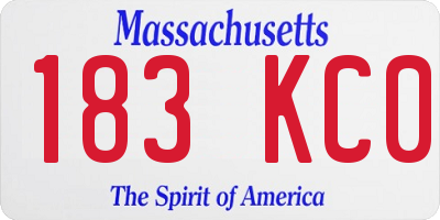 MA license plate 183KC0