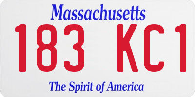 MA license plate 183KC1