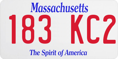MA license plate 183KC2