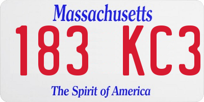 MA license plate 183KC3