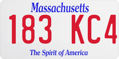 MA license plate 183KC4