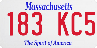 MA license plate 183KC5