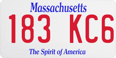 MA license plate 183KC6