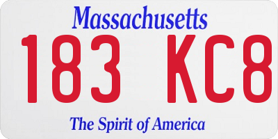 MA license plate 183KC8