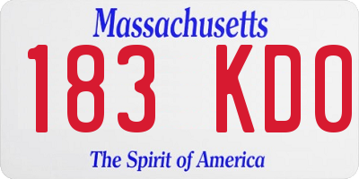 MA license plate 183KD0