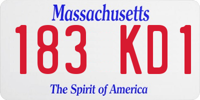 MA license plate 183KD1