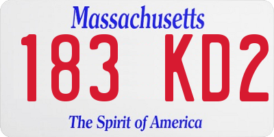 MA license plate 183KD2