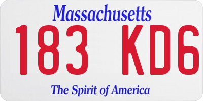MA license plate 183KD6
