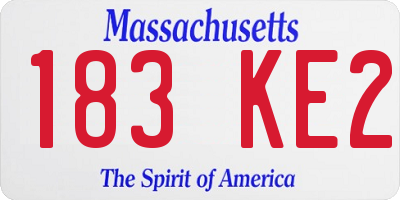 MA license plate 183KE2