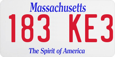 MA license plate 183KE3