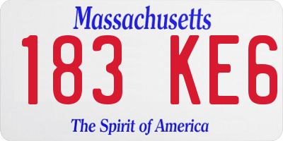 MA license plate 183KE6