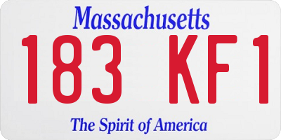 MA license plate 183KF1
