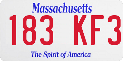 MA license plate 183KF3
