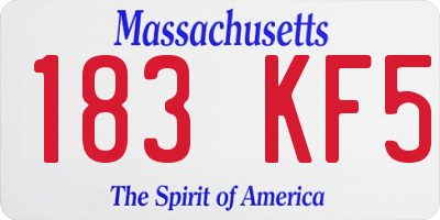 MA license plate 183KF5