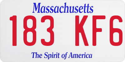 MA license plate 183KF6