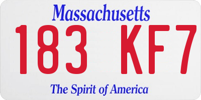 MA license plate 183KF7