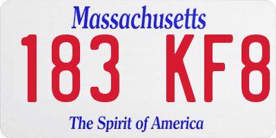 MA license plate 183KF8