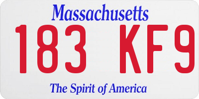 MA license plate 183KF9