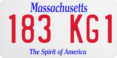 MA license plate 183KG1