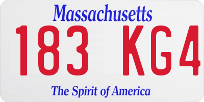 MA license plate 183KG4