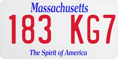 MA license plate 183KG7
