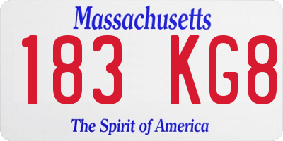 MA license plate 183KG8