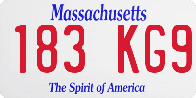 MA license plate 183KG9