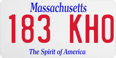 MA license plate 183KH0