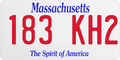 MA license plate 183KH2