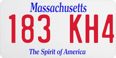 MA license plate 183KH4