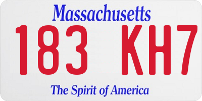 MA license plate 183KH7