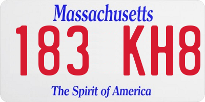 MA license plate 183KH8