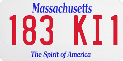 MA license plate 183KI1