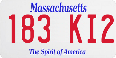 MA license plate 183KI2