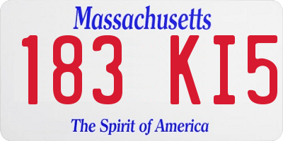 MA license plate 183KI5