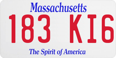 MA license plate 183KI6