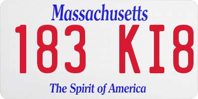 MA license plate 183KI8