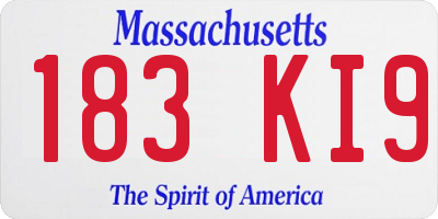 MA license plate 183KI9