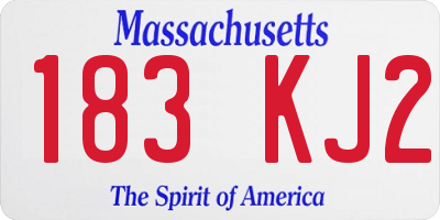 MA license plate 183KJ2
