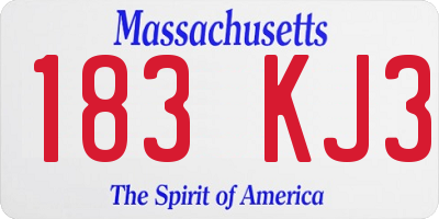 MA license plate 183KJ3