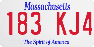 MA license plate 183KJ4