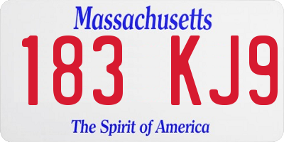 MA license plate 183KJ9